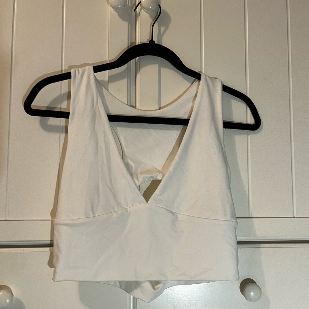 white crop top
